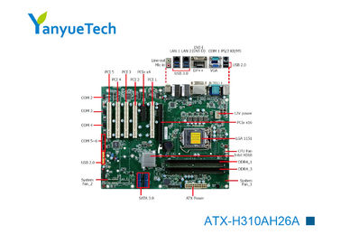 Atx-H310AH26A βιομηχανικό τσιπ 2 τοπικό LAN 6 COM 10 USB 7 αυλάκωση 5 PCI Intel@ PCH H310 μητρικών καρτών ATX/μητρικών καρτών της Intel